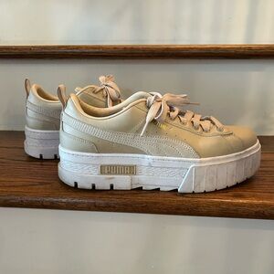 PUMA Women's Beige Platform Sneakers
